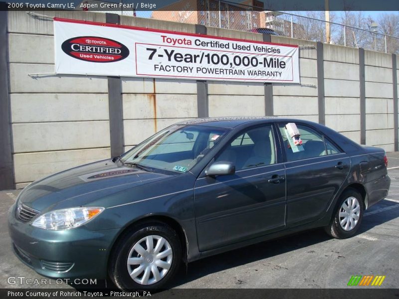 Aspen Green Pearl / Beige 2006 Toyota Camry LE