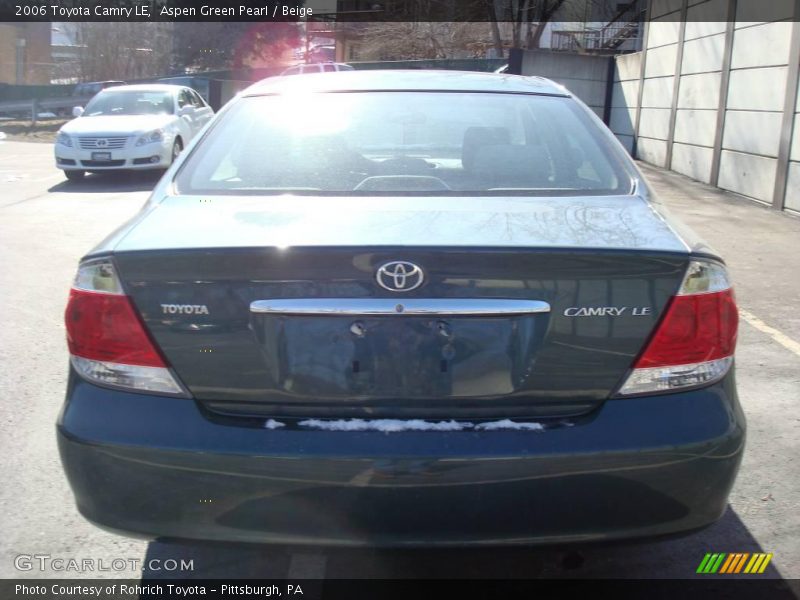 Aspen Green Pearl / Beige 2006 Toyota Camry LE