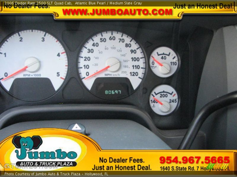 Atlantic Blue Pearl / Medium Slate Gray 2006 Dodge Ram 2500 SLT Quad Cab