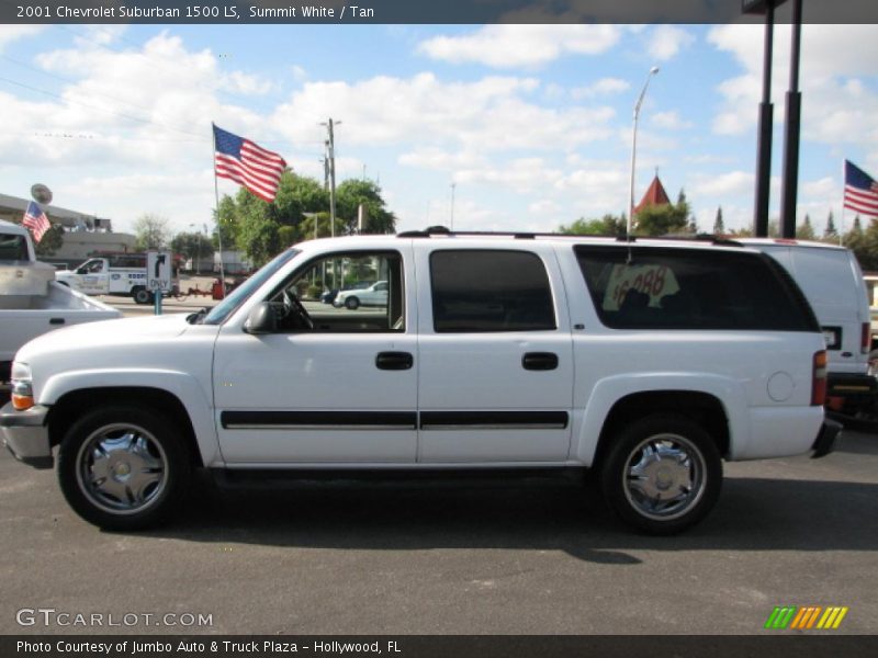 Summit White / Tan 2001 Chevrolet Suburban 1500 LS