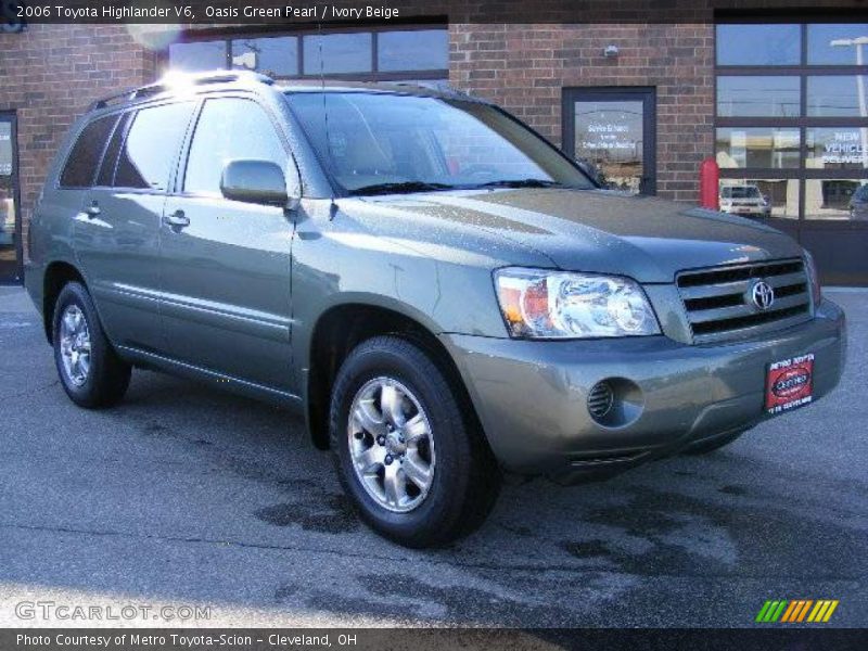 Oasis Green Pearl / Ivory Beige 2006 Toyota Highlander V6