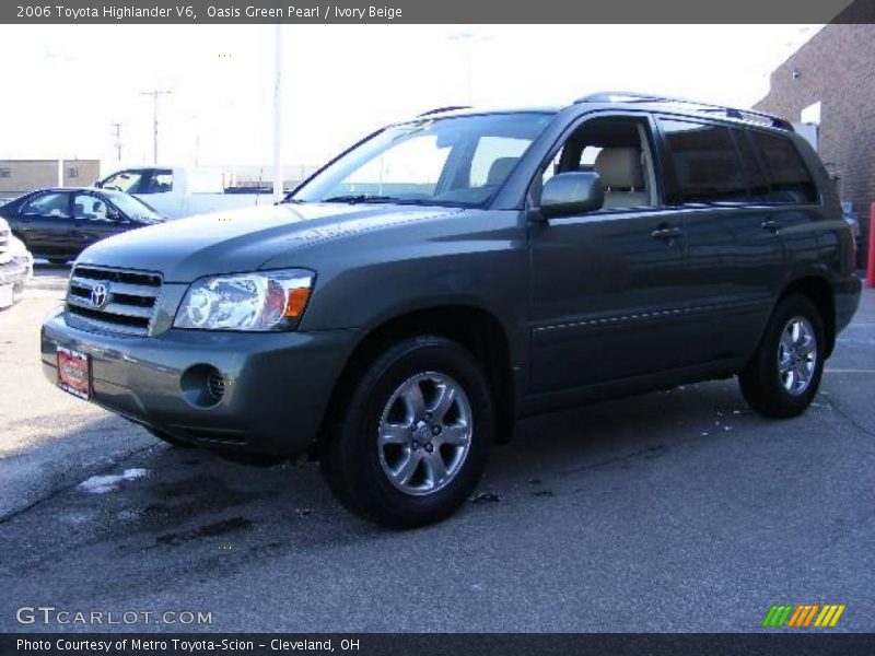 Oasis Green Pearl / Ivory Beige 2006 Toyota Highlander V6