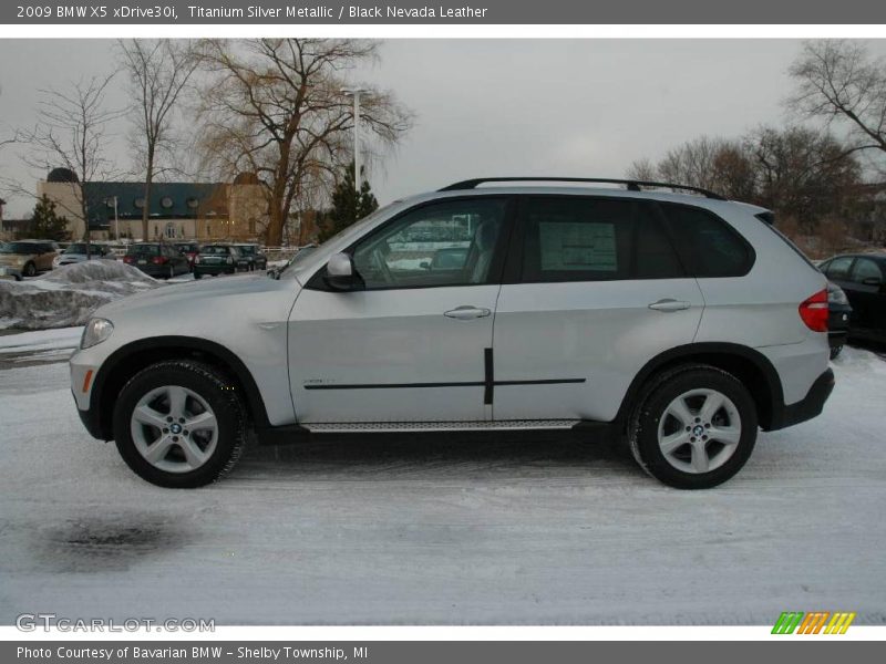 Titanium Silver Metallic / Black Nevada Leather 2009 BMW X5 xDrive30i