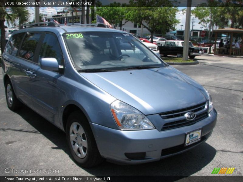 Glacier Blue Metallic / Gray 2008 Kia Sedona LX