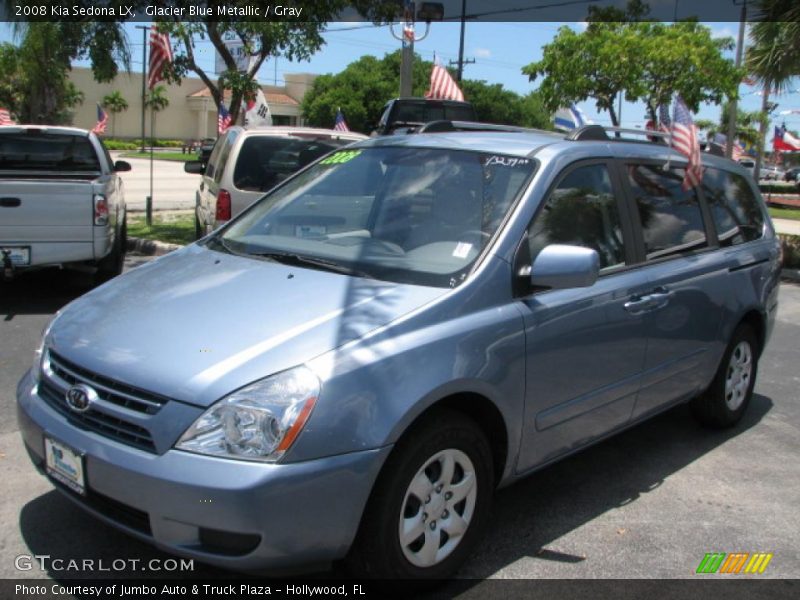 Glacier Blue Metallic / Gray 2008 Kia Sedona LX