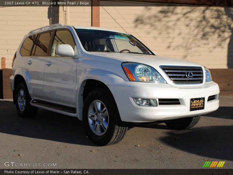 Blizzard White Pearl / Beige 2007 Lexus GX 470