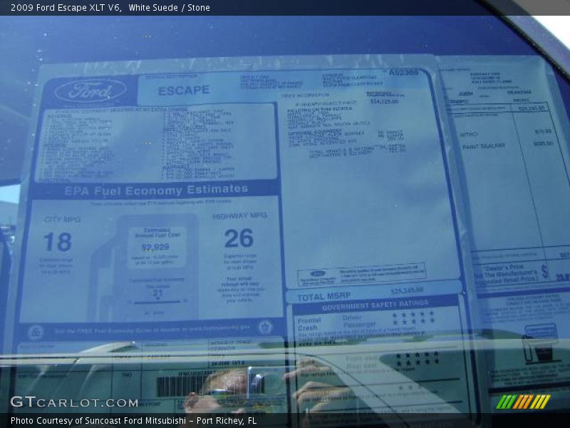 White Suede / Stone 2009 Ford Escape XLT V6