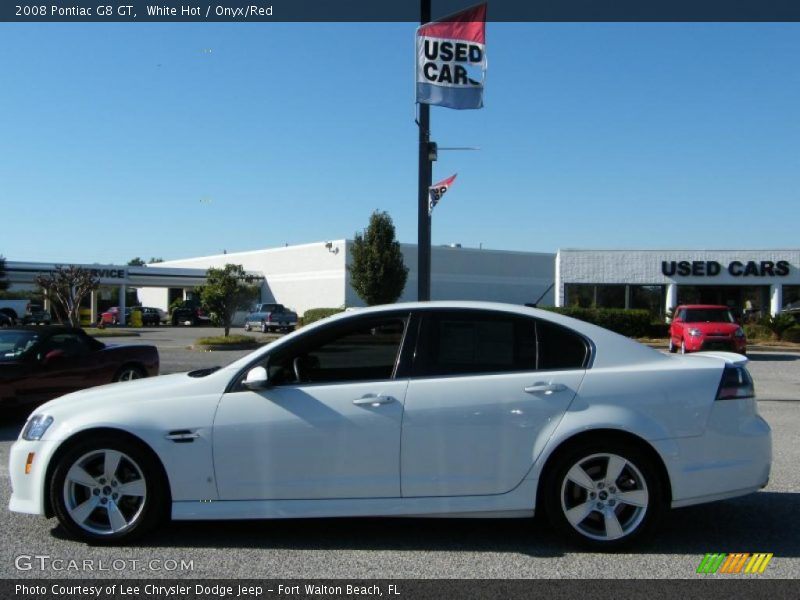 White Hot / Onyx/Red 2008 Pontiac G8 GT