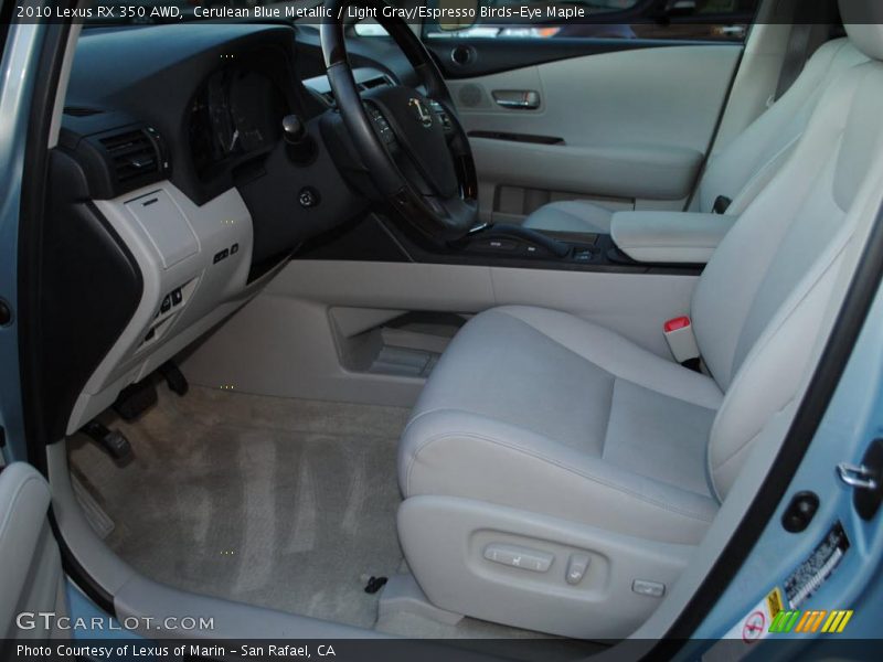 Cerulean Blue Metallic / Light Gray/Espresso Birds-Eye Maple 2010 Lexus RX 350 AWD