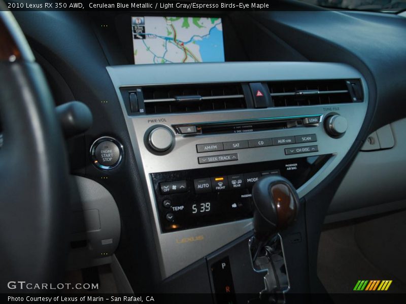 Cerulean Blue Metallic / Light Gray/Espresso Birds-Eye Maple 2010 Lexus RX 350 AWD