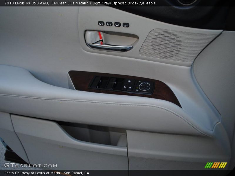 Cerulean Blue Metallic / Light Gray/Espresso Birds-Eye Maple 2010 Lexus RX 350 AWD