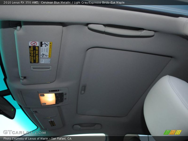 Cerulean Blue Metallic / Light Gray/Espresso Birds-Eye Maple 2010 Lexus RX 350 AWD