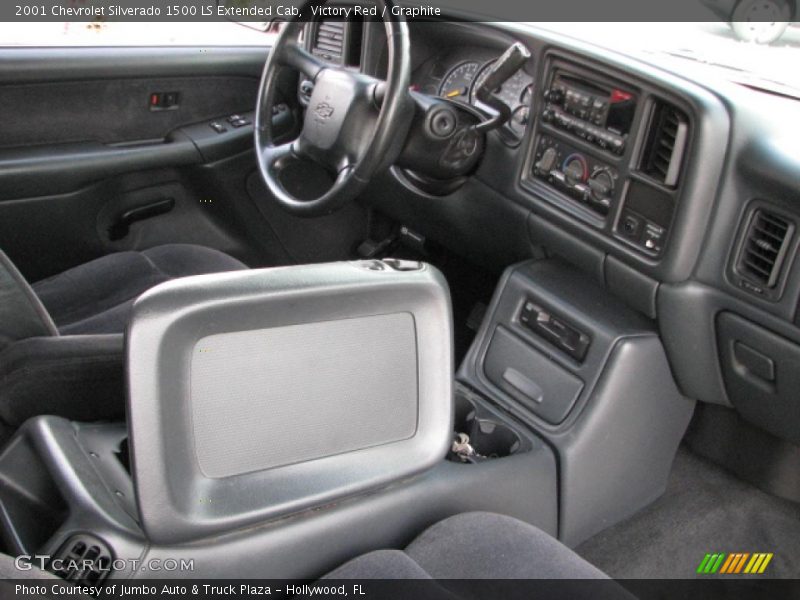 Victory Red / Graphite 2001 Chevrolet Silverado 1500 LS Extended Cab
