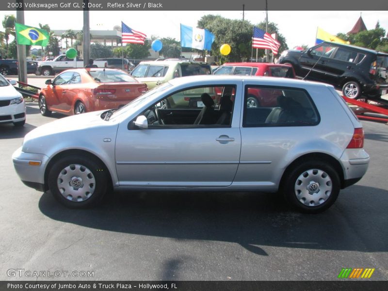 Reflex Silver / Black 2003 Volkswagen Golf GL 2 Door
