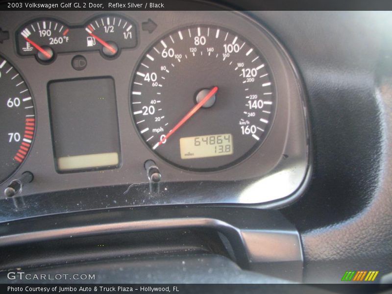 Reflex Silver / Black 2003 Volkswagen Golf GL 2 Door