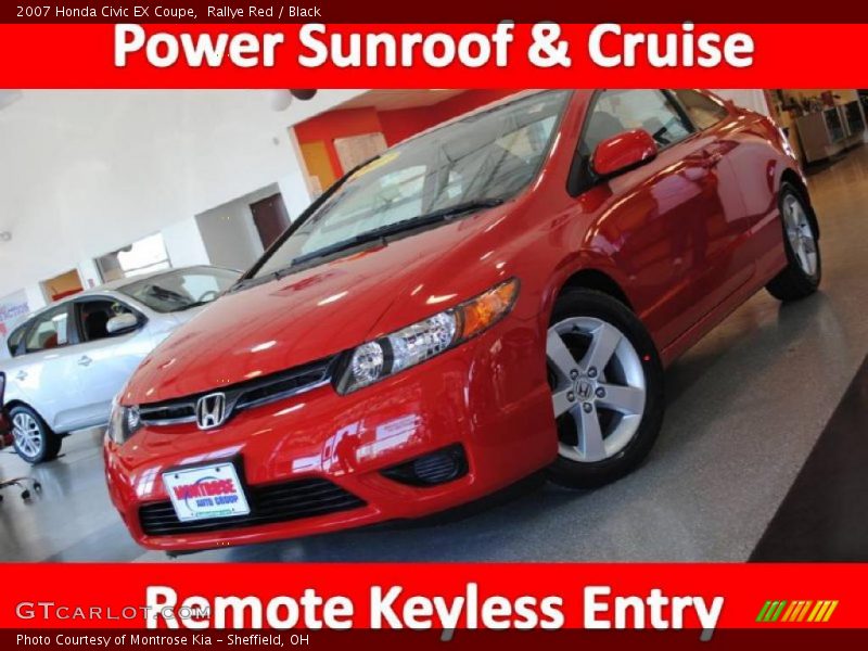 Rallye Red / Black 2007 Honda Civic EX Coupe