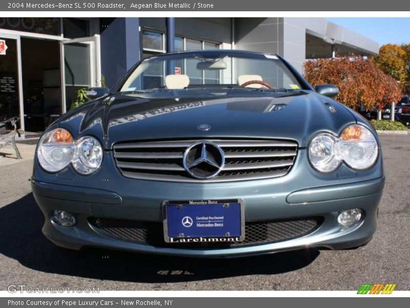 Aegean Blue Metallic / Stone 2004 Mercedes-Benz SL 500 Roadster