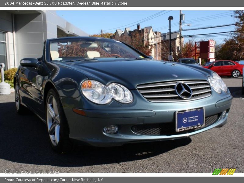 Aegean Blue Metallic / Stone 2004 Mercedes-Benz SL 500 Roadster