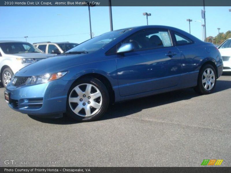 Atomic Blue Metallic / Gray 2010 Honda Civic LX Coupe