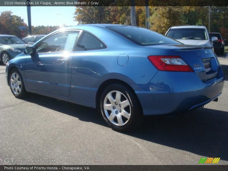 Atomic Blue Metallic / Gray 2010 Honda Civic LX Coupe