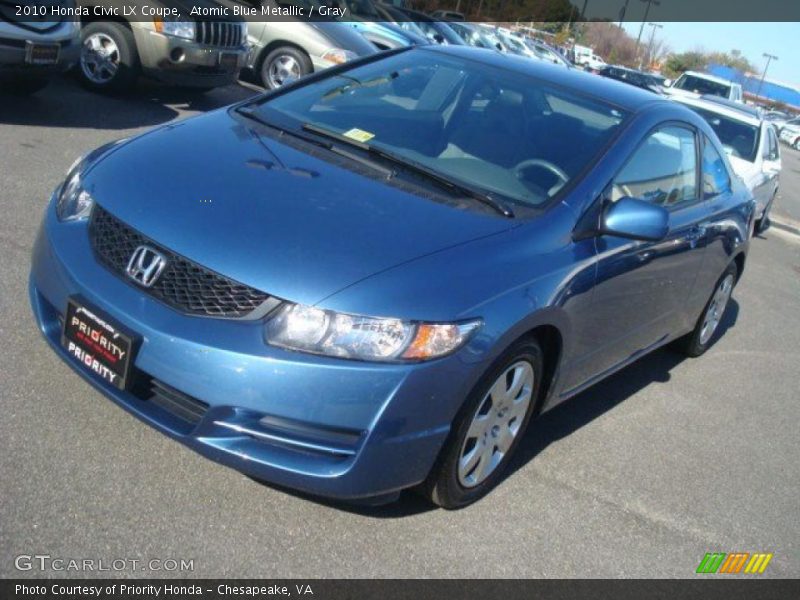 Atomic Blue Metallic / Gray 2010 Honda Civic LX Coupe