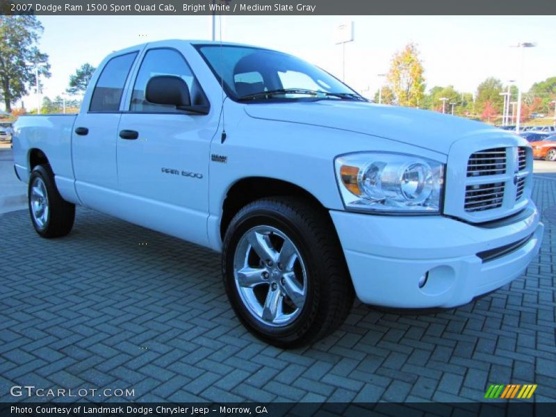 Bright White / Medium Slate Gray 2007 Dodge Ram 1500 Sport Quad Cab