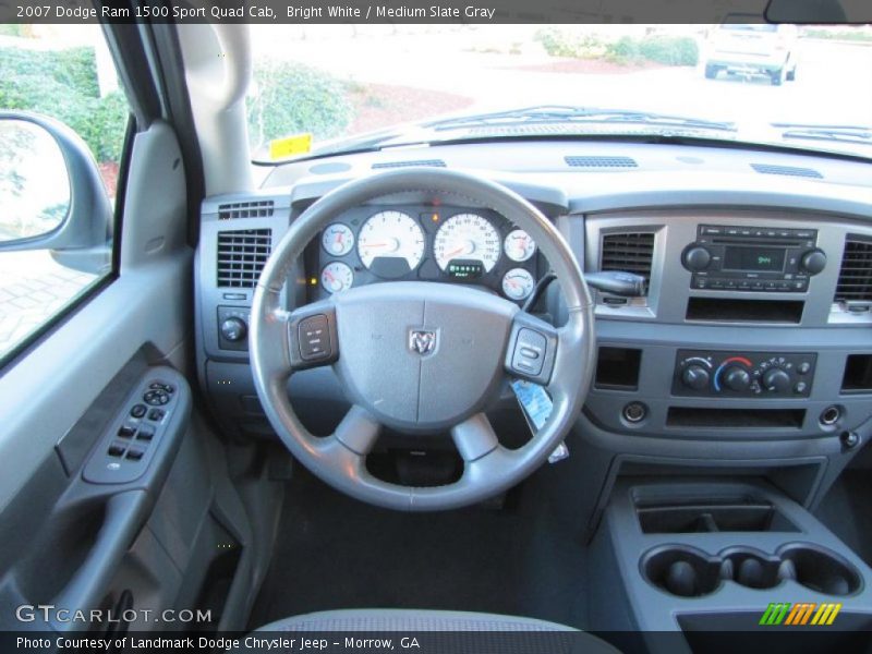 Bright White / Medium Slate Gray 2007 Dodge Ram 1500 Sport Quad Cab
