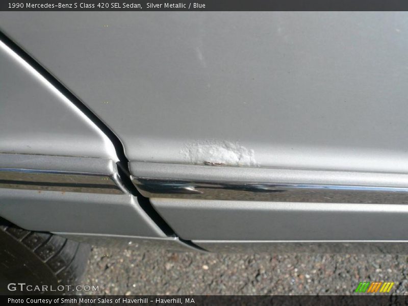 Silver Metallic / Blue 1990 Mercedes-Benz S Class 420 SEL Sedan