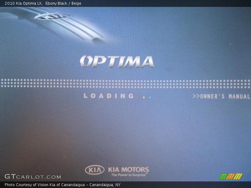 Ebony Black / Beige 2010 Kia Optima LX