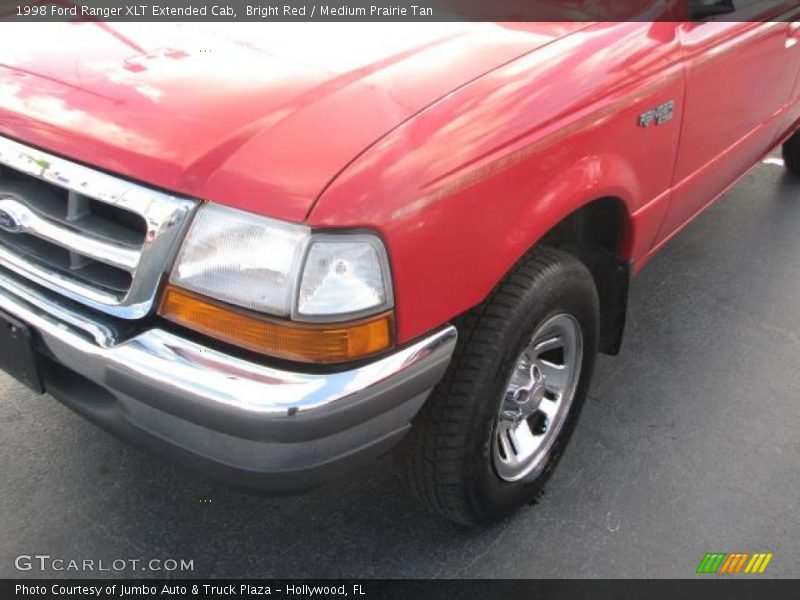 Bright Red / Medium Prairie Tan 1998 Ford Ranger XLT Extended Cab