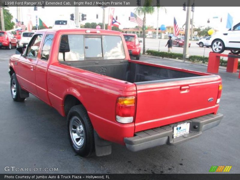 Bright Red / Medium Prairie Tan 1998 Ford Ranger XLT Extended Cab
