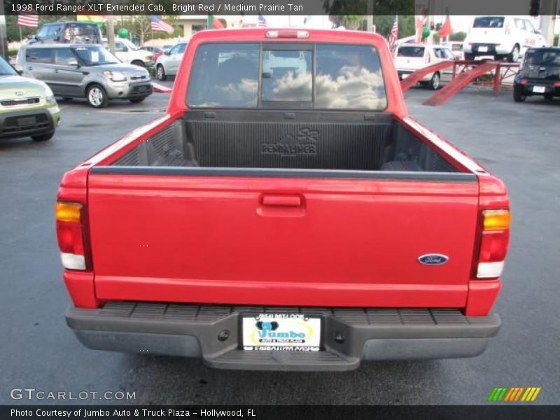 Bright Red / Medium Prairie Tan 1998 Ford Ranger XLT Extended Cab