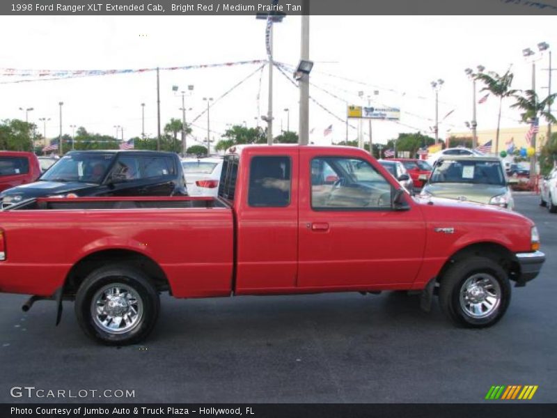 Bright Red / Medium Prairie Tan 1998 Ford Ranger XLT Extended Cab