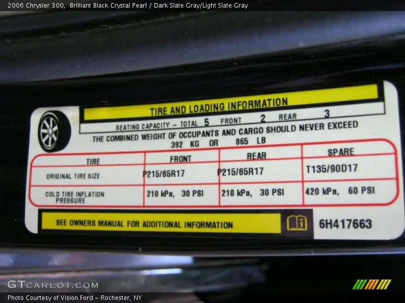 Brilliant Black Crystal Pearl / Dark Slate Gray/Light Slate Gray 2006 Chrysler 300
