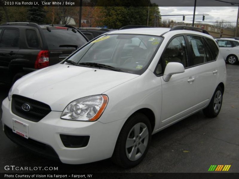 Clear White / Beige 2010 Kia Rondo LX