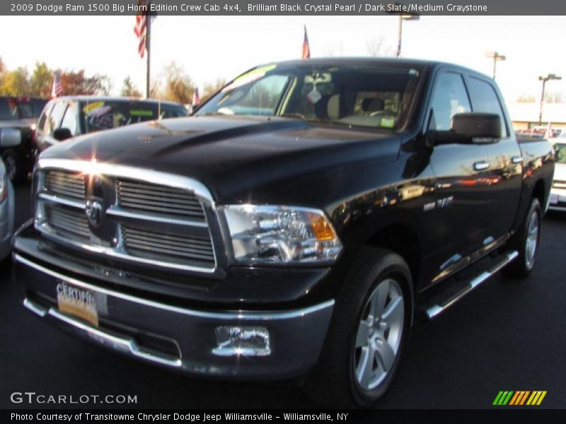 Brilliant Black Crystal Pearl / Dark Slate/Medium Graystone 2009 Dodge Ram 1500 Big Horn Edition Crew Cab 4x4