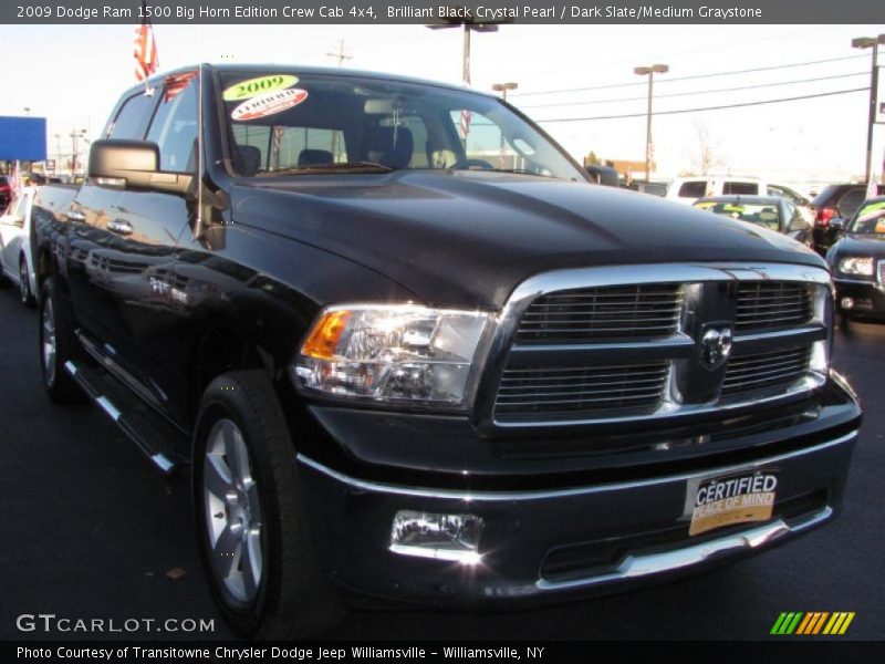 Brilliant Black Crystal Pearl / Dark Slate/Medium Graystone 2009 Dodge Ram 1500 Big Horn Edition Crew Cab 4x4