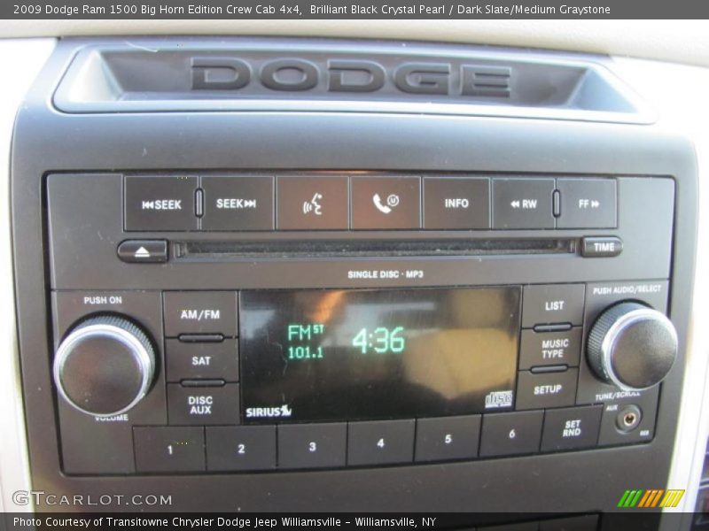 Brilliant Black Crystal Pearl / Dark Slate/Medium Graystone 2009 Dodge Ram 1500 Big Horn Edition Crew Cab 4x4