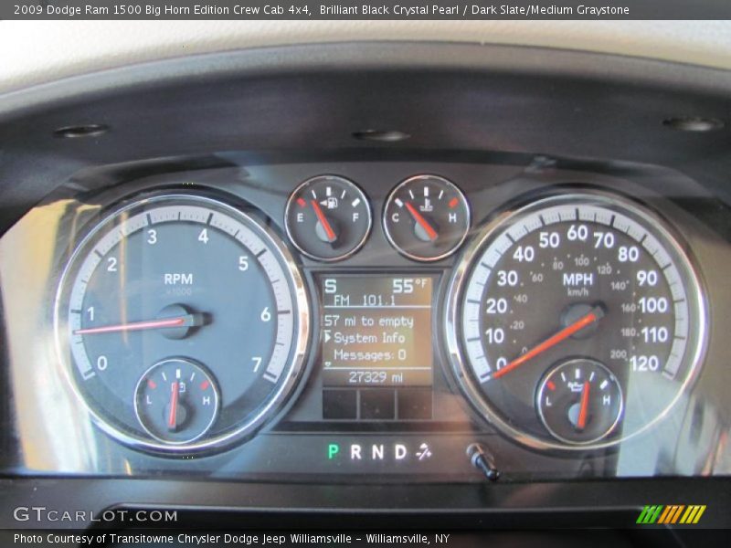 Brilliant Black Crystal Pearl / Dark Slate/Medium Graystone 2009 Dodge Ram 1500 Big Horn Edition Crew Cab 4x4
