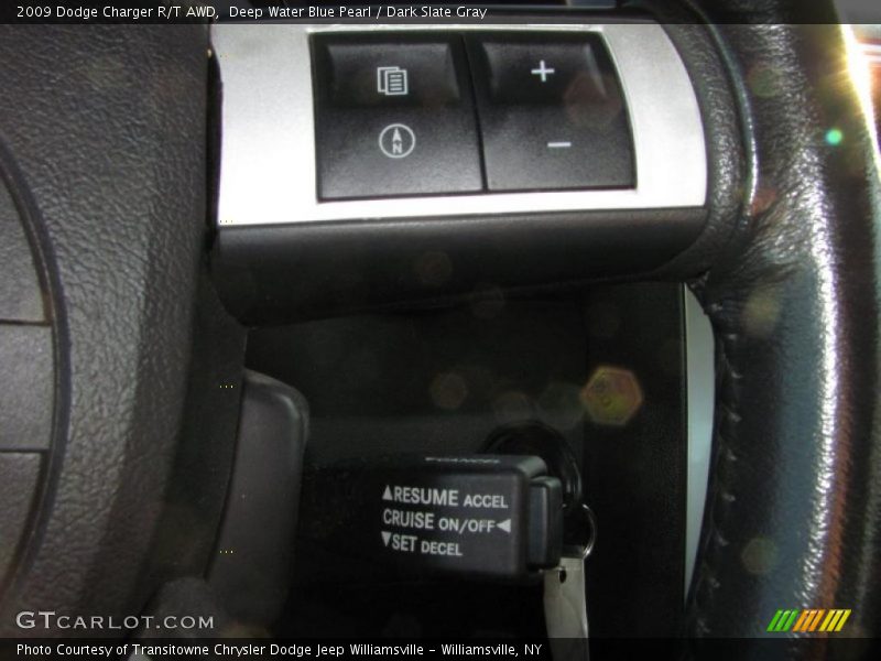Deep Water Blue Pearl / Dark Slate Gray 2009 Dodge Charger R/T AWD