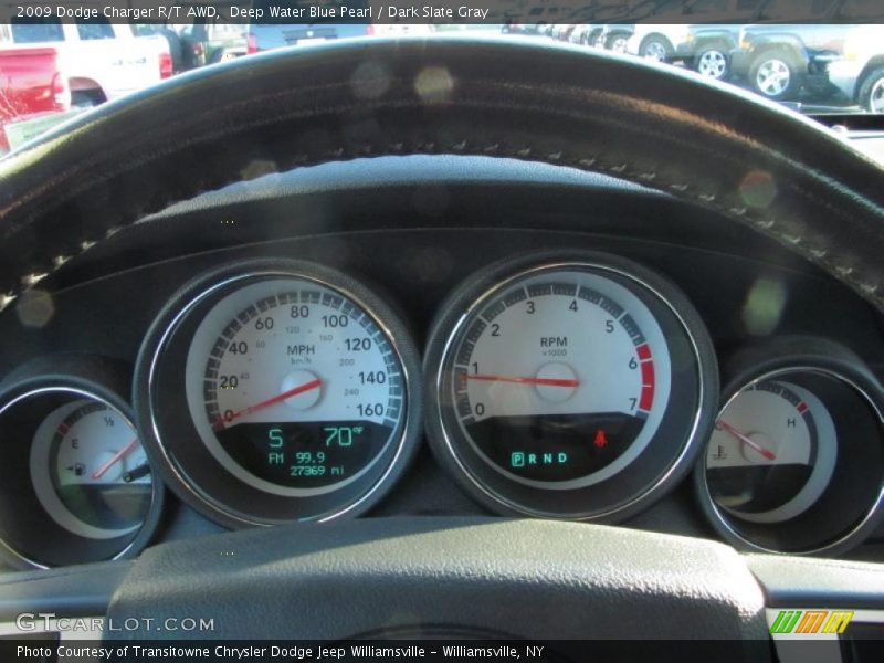 Deep Water Blue Pearl / Dark Slate Gray 2009 Dodge Charger R/T AWD