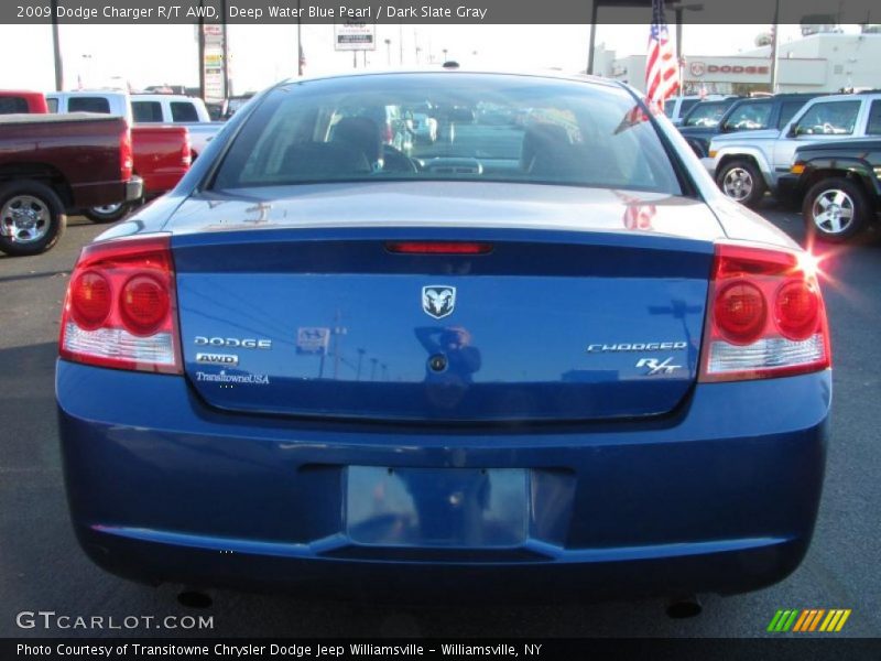 Deep Water Blue Pearl / Dark Slate Gray 2009 Dodge Charger R/T AWD
