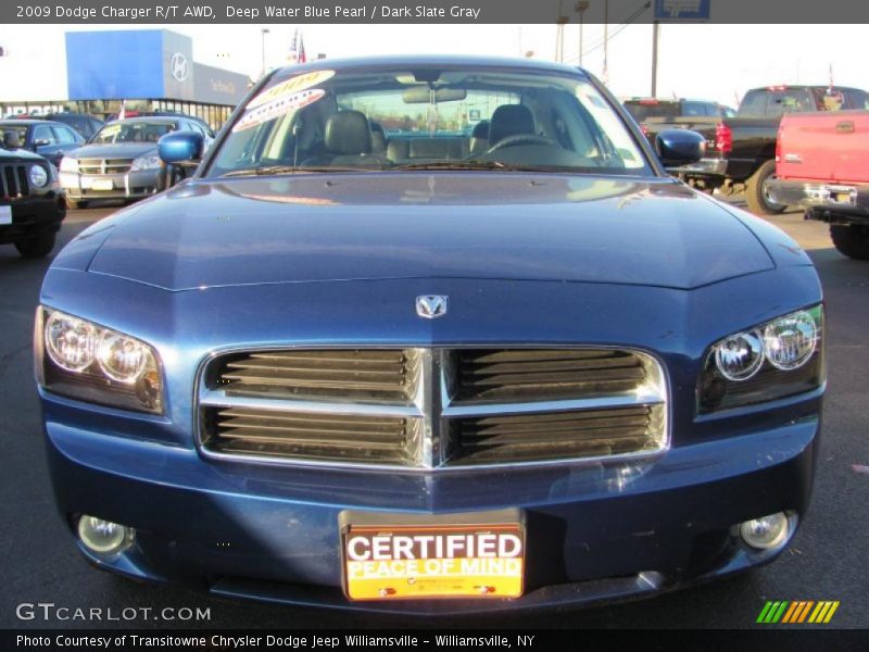 Deep Water Blue Pearl / Dark Slate Gray 2009 Dodge Charger R/T AWD