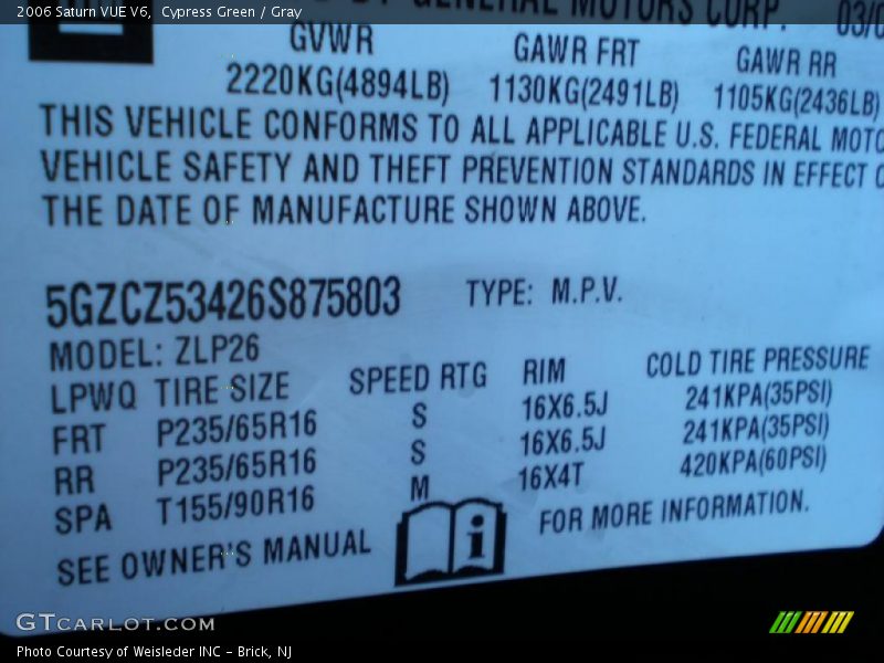 Cypress Green / Gray 2006 Saturn VUE V6