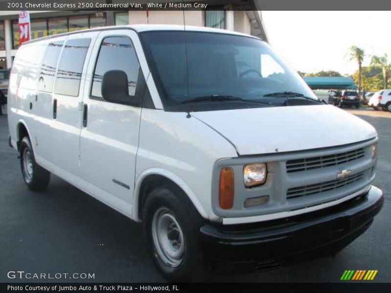 White / Medium Gray 2001 Chevrolet Express 2500 Commercial Van