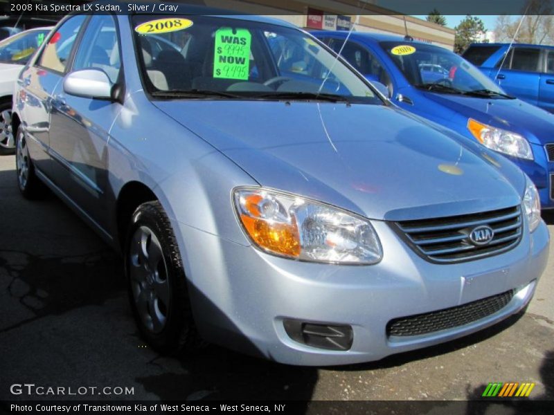 Silver / Gray 2008 Kia Spectra LX Sedan