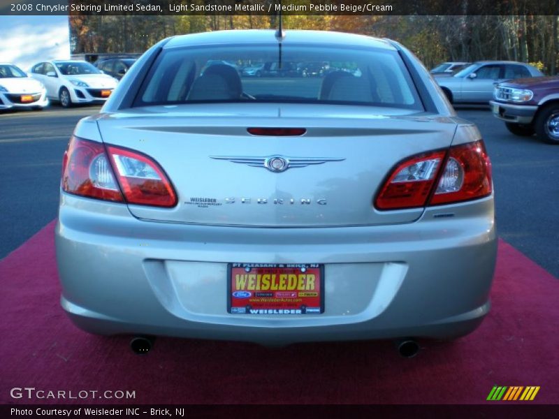 Light Sandstone Metallic / Medium Pebble Beige/Cream 2008 Chrysler Sebring Limited Sedan