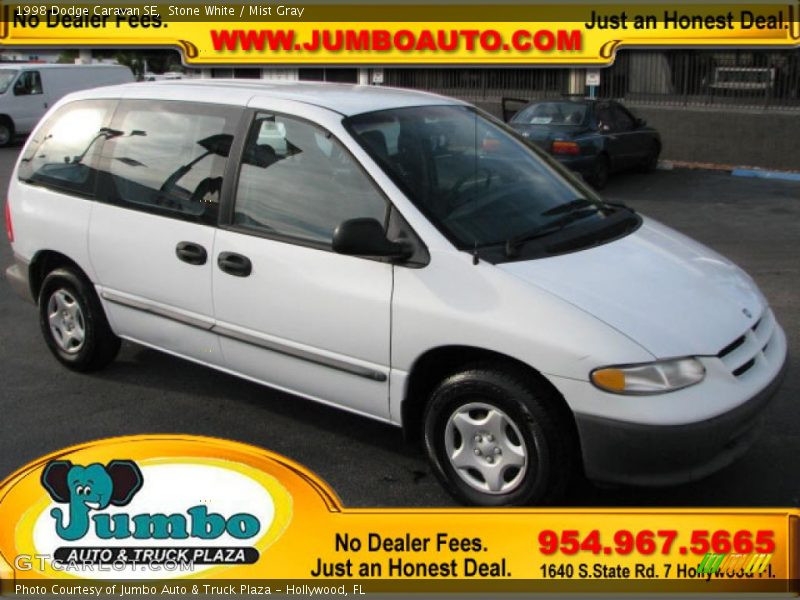 Stone White / Mist Gray 1998 Dodge Caravan SE