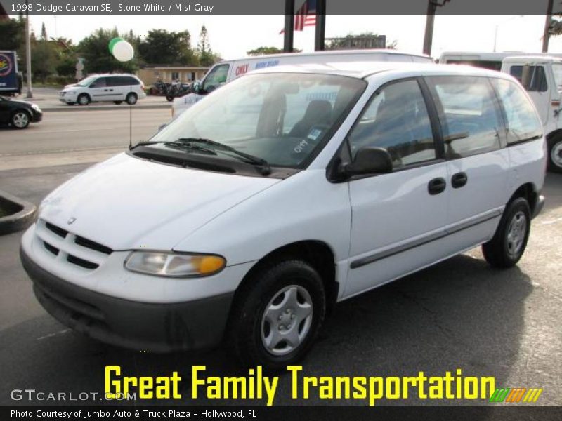 Stone White / Mist Gray 1998 Dodge Caravan SE