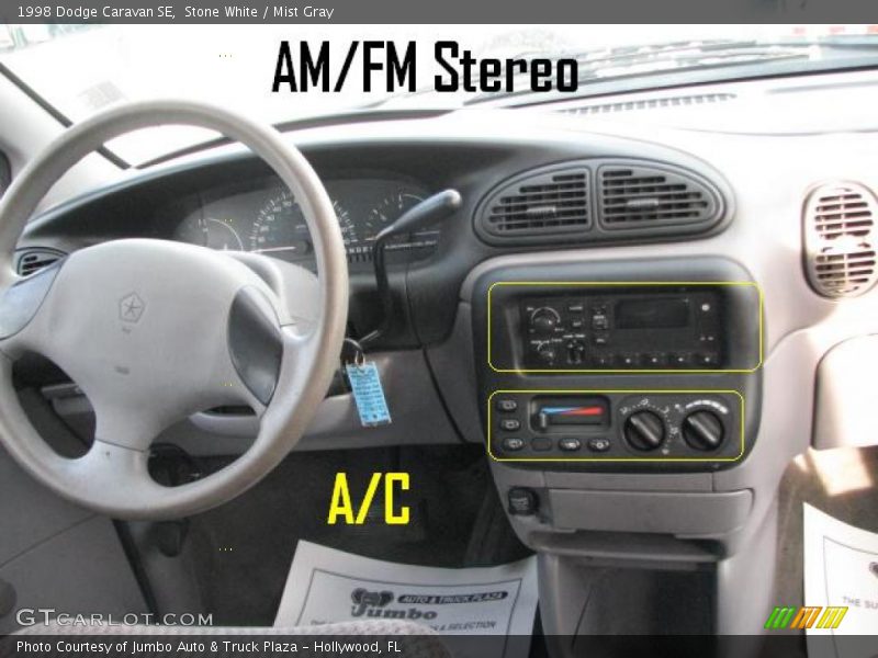 Stone White / Mist Gray 1998 Dodge Caravan SE
